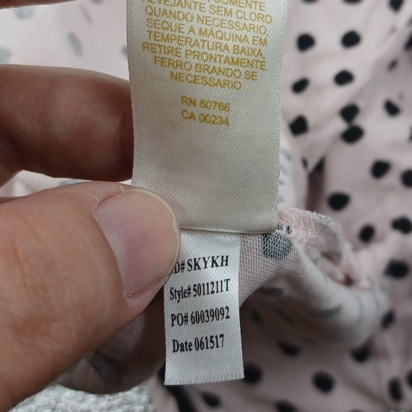 KATE SPADE Sz S Dream A Little Dream Polka Dot Pink Night T Pocket Casual Lounge - Picture 13 of 13